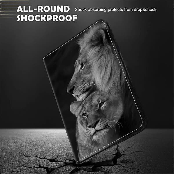 For Xiaomi Redmi Pad Pro Case Flip Stand Lær Tablet Cover Mønstertrykt - Par Løver