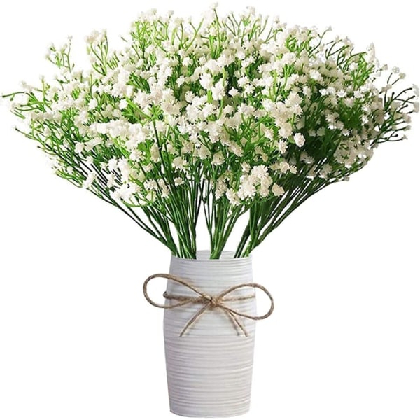 6 stk. kunstige Baby Breath Gypsophila blomsterbuketter til DIY krans blomsterdekoration White