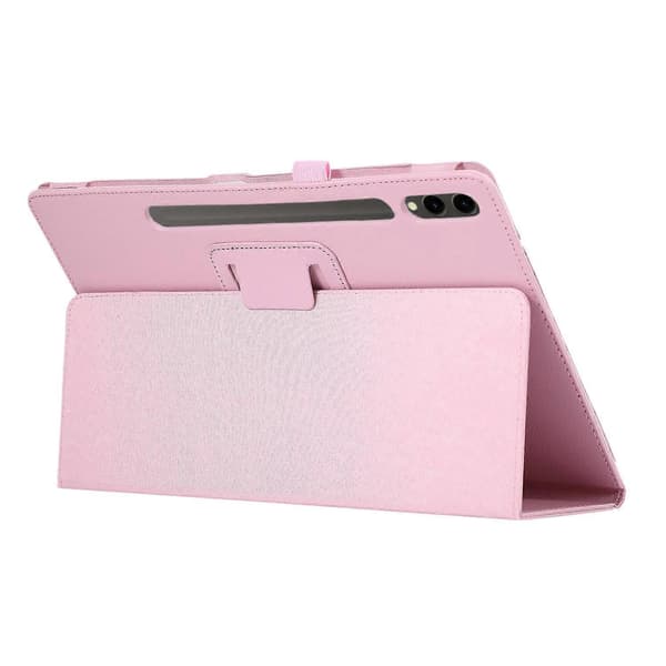 For Samsung Galaxy Tab S10+ Deksel Bi-Fold Stativ Lær Tablet Cover Litchi Tekstur - Rosa