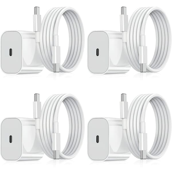 Lader til iPhone - Hurtiglader - Adapter + Kabel 2 4-Pack Samsung 30W