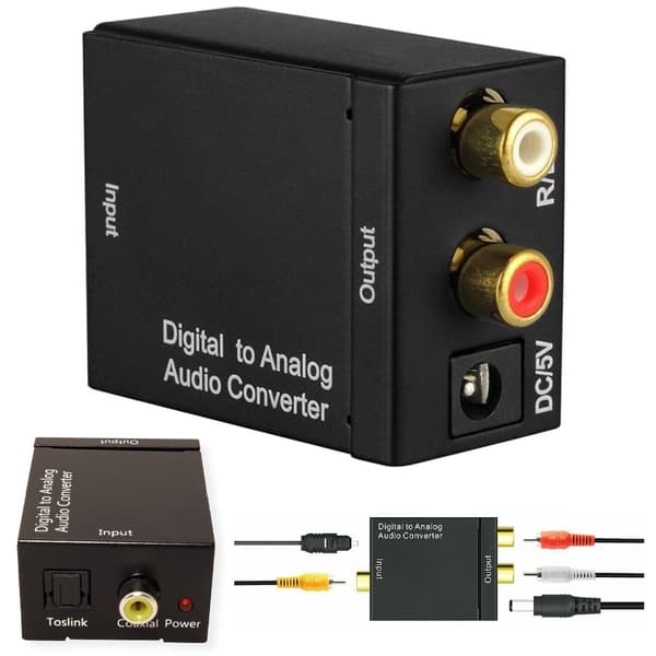 RCA - Toslink-omformer / -adapter - Digital til analog