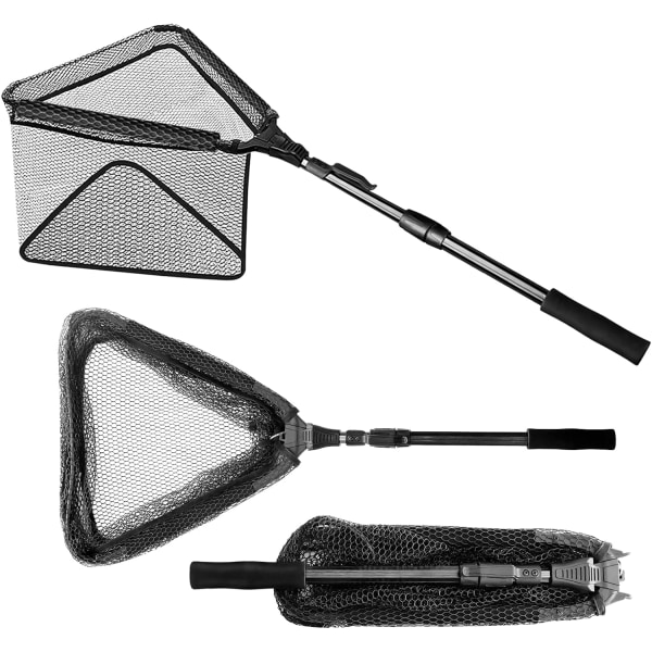 Large Floating Landing Net for Freshwater & Saltwater Fishing Deep Rubberized Mesh Pocket