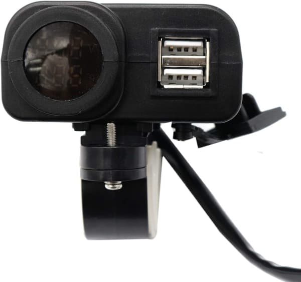 12V 5V Motorcykel USB-oplader til 2.1A 12V Motorcykeloplader med LED Voltmeter Display Termometer