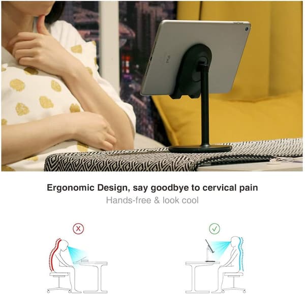 Telefonholder til skrivebord, justerbar mobiltelefonholder til skrivebord, tablet-holder, telefon-dock (BLÅ) black