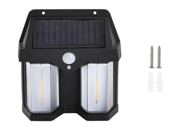 Solcellelampe 1200 lm - Vandtæt med bevægelses- og skumringssensor