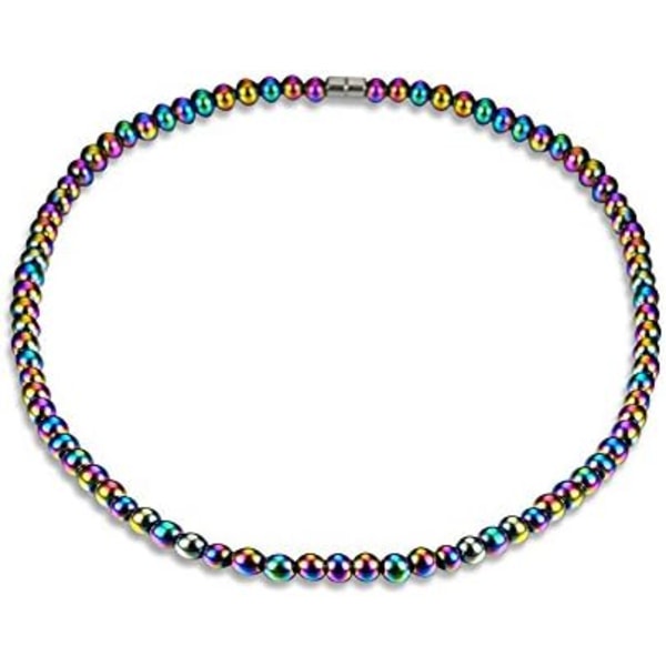 Unisex Magnetisk Halskæde, Energibeads af Hæmatit til Krystalkvarts Stretch, Hæmatit Halskæde