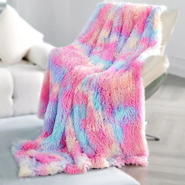 Tæppe, Hvert tæppe er det eneste regnbue tæppe, Fluffy tæppe 130×160 cm, Kunstpels tæppe, Blødt varmt tæppe