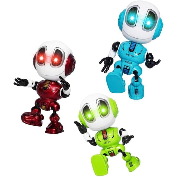 Robotlegetøj - Talende robot med blinkende øjne, interaktiv puslespilsrobotlegetøj til drenge og piger i alderen 3 til 7 år, perfekt til fødselsdagsgaver, grøn