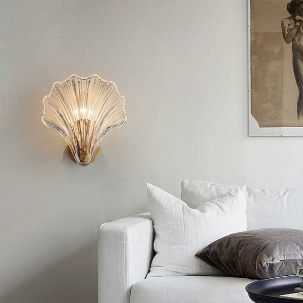 Innendørs vegglampe Kreativ krystallglass dekorativ vegglampe Moderne messing vegglampe Transparent farge--Trefarget belysning