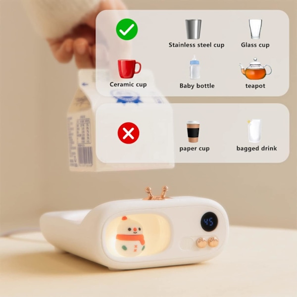 Sød kaffekopvarmer Kopvarmer til skrivebord Elektrisk smart stearinlysvarmer, krus ikke inkluderet