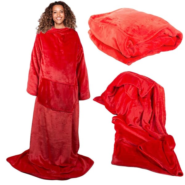 Tæppe med ærmer red