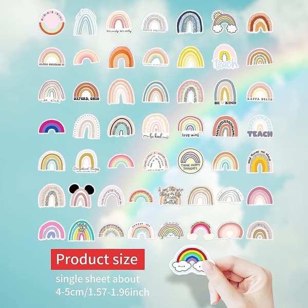 Boho Regnbue Stickers - Farverige Vandtætte Vinyl Scrapbooking Dekaler
