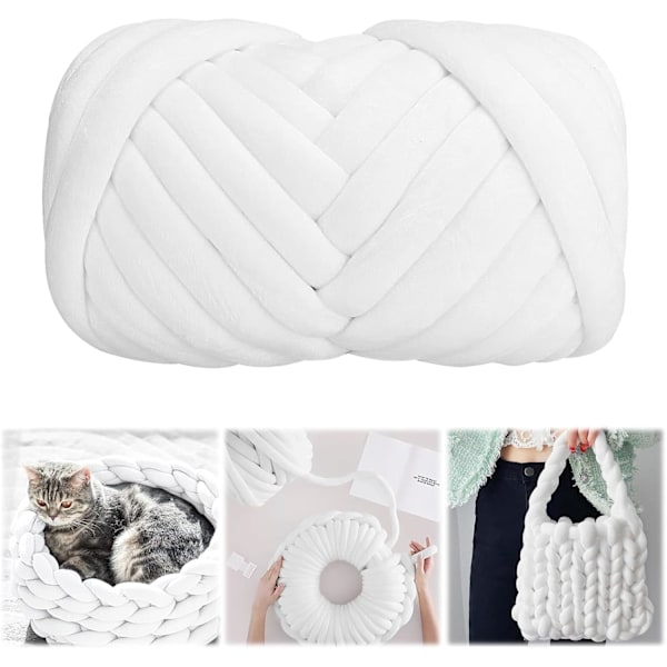 Garn Tykt Garn Håndstrikk Garn Tykt Heklegarn Super Tykt Garn Kjerne Garn for Armstrikk Tepper og Håndverk (500g)