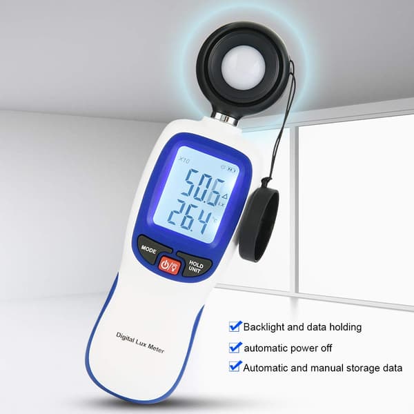 Digitalt Luxmeter WT81 Lux Meter Bærbar Lysmåler Tester 0-200.000 Lux Test Illuminometer Lysstyrke Tester Dataopbevaring