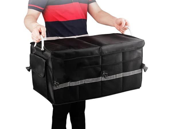 Organizer taske til bilens bagagerum med låg