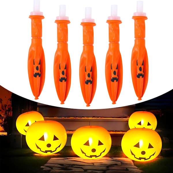 Halloween LED Pumpkin Balloon Decor,1 set Glowing Pumpkin Balloon Lights Party Glow-in-the-Dark Accessories,Pumpkin Holiday Props