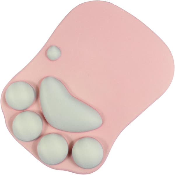 Gaming musemåtte med gel håndledsstøtte, sød kat håndled blød silikone håndledsstøtte pude (Pink)