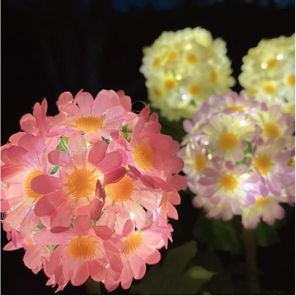 Solcellslampor för utomhusbruk, trädgårdsbelysning med blommor och bredare solpanel