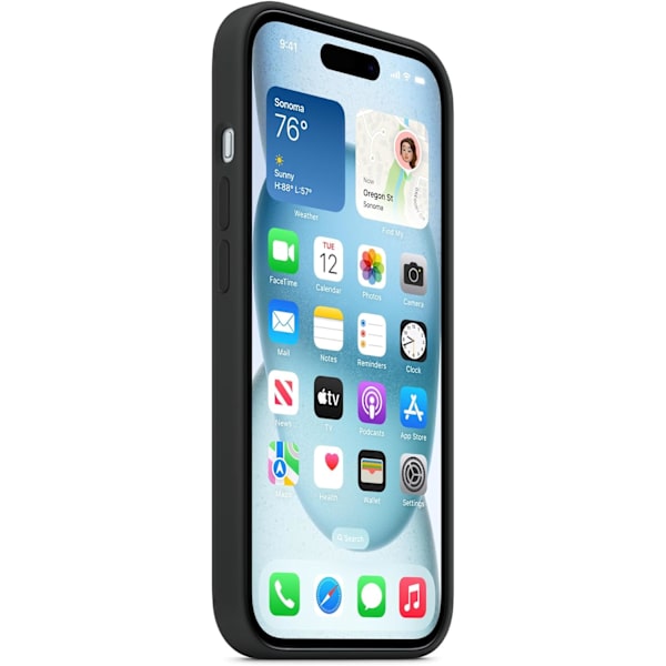 Apple iPhone 15 silikonecover med MagSafe - sort