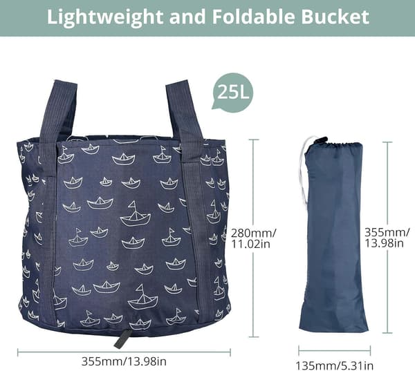 25L sammenleggbar fotbad