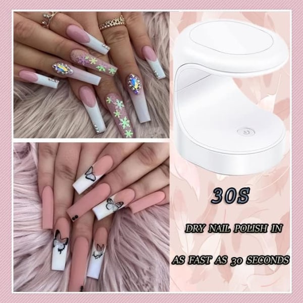 Mini neglelampe WejaGO UV-lys til negle Mini 180° åbningsdesign USB-negle tørrer bærbar UV LED-neglelampe