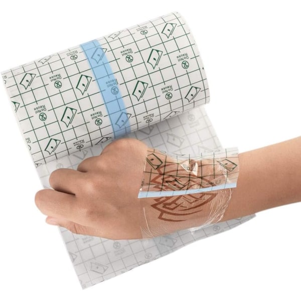 Genomskinlig vattentät självhäftande bandagetejp, stretchadhesiv bandageplåster. Klart andra hudskydd (6 tum x 1 yard)