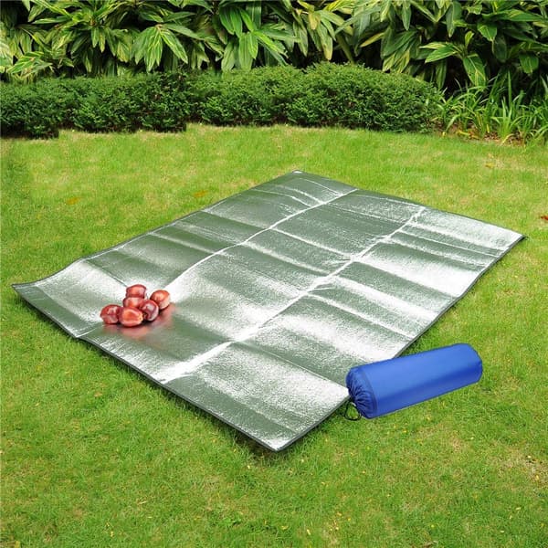 Picknickfilt Vattentät Fällbar Vändbar Silver Camping Sovmöjlighetsmatta (200 x 150cm)