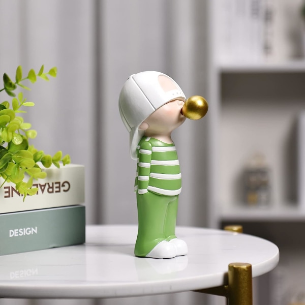 Statyer och skulpturer, Bubble Boy Green Skulptur Små statyer Heminredning