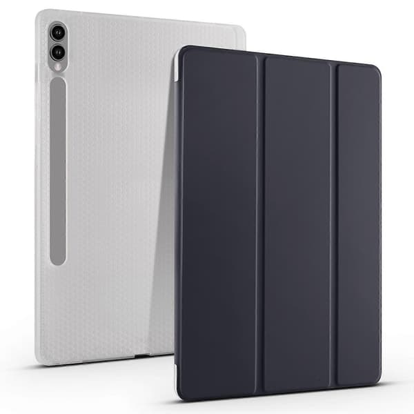 Til Samsung Galaxy Tab S10+ Etui med Penholder Tri-Fold Stand Tablet Cover Auto Vågn/Sov