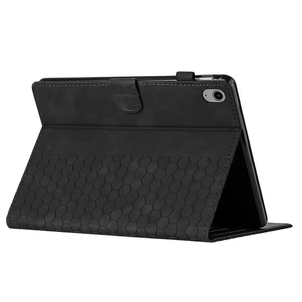 Fodral för iPad mini (2024)/mini (2021) Honeycomb-tryckt läder surfplattafodral med kortplats