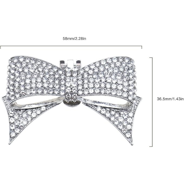 2 kpl rusettikengän koristeita irrotettavilla strass glitter kengillä Silver