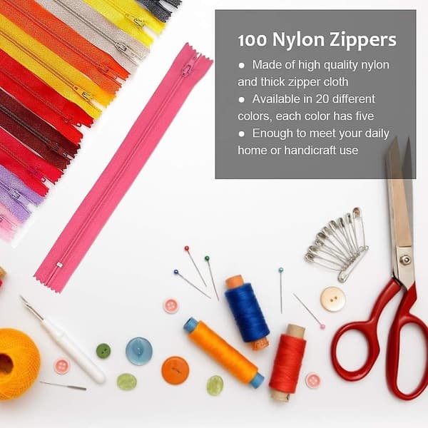 100 stk. Mix Multicolor Usynlige Lynlåse - Nylon Spole Lynlåse Til Syning Håndværk