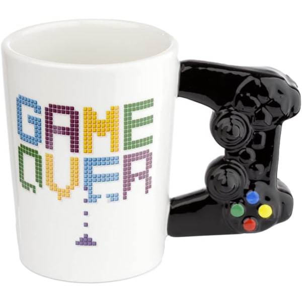 GAME OVER Spillkontroller Keramisk Formet Håndtak Krus, Te Kaffe Varme Drikker, Dekorativ Gaveeske