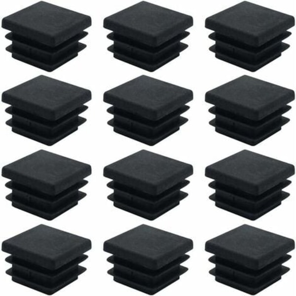 40 stycken fyrkantiga plastpluggar 20mm x 20mm svarta fyrkantiga rörpluggar fyrkantiga rörinsatser plaständstycken för möbelben skåphyllor stolsben