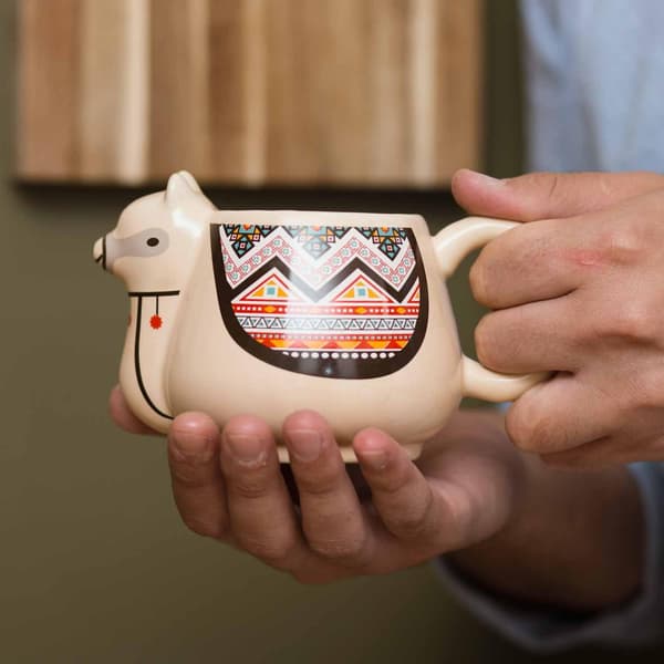 Lama Mugg, Keramik Beige 16.5 x 8.5 x 7 cm