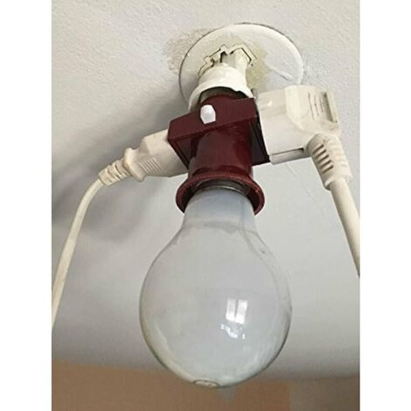 Sæt med 2 E27 skrue tyv fatninger med afbryder 6A，250V