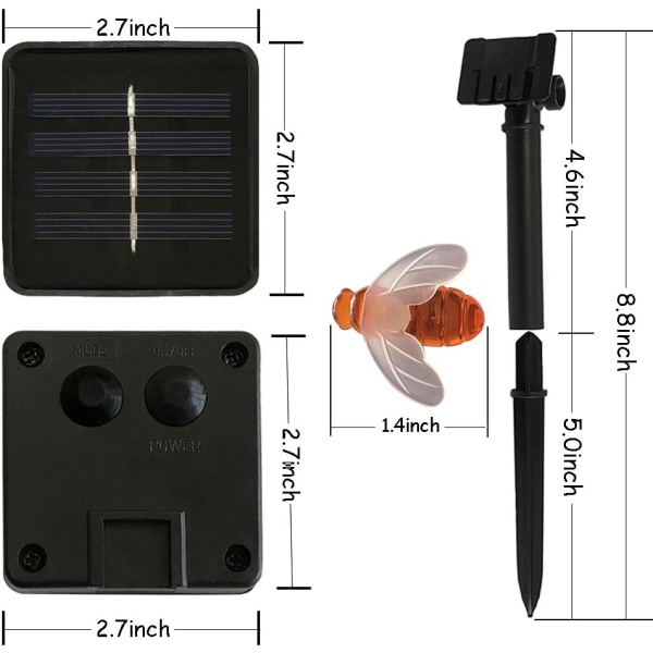 Solcellslingor 20LED Vattentät Utomhus Simulering Honungsbi Dekor för Trädgård Jul Dekorationer Varm Vit