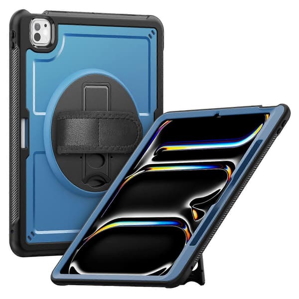 Fodral med Ställ, PC TPE Tablet Skydd med Handrem för iPad Pro 13 (2024) M4