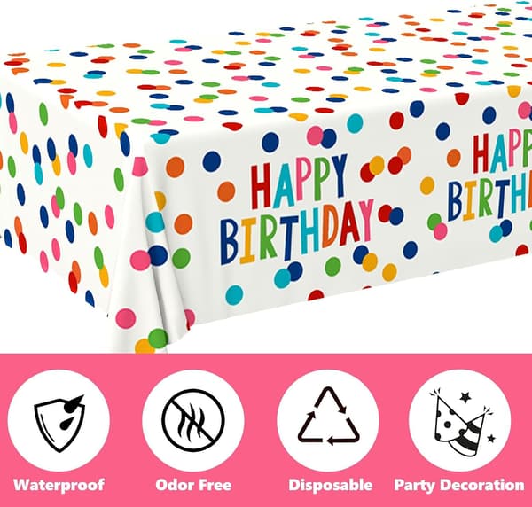 2-pakning Gratulerer med dagen duk Bursdagsduk Engangs bursdagsfestduk Rektangulær bordduk Bursdagsbordtrekk, 108 x 54 tommer