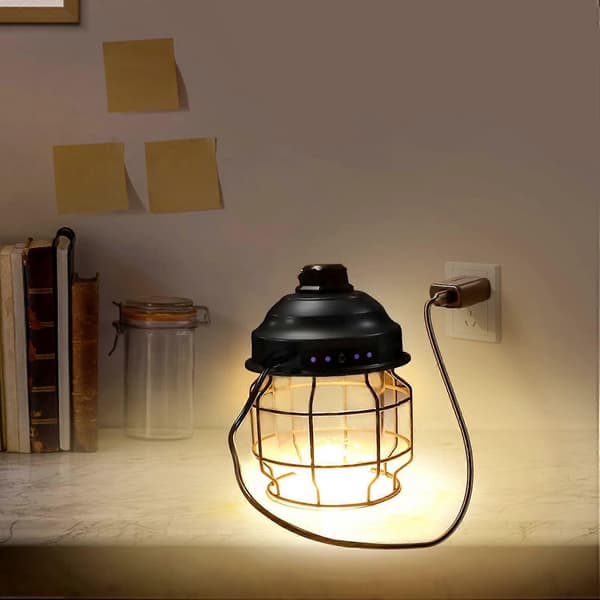 Udendørs LED Campinglampe, 3600mAh Batteri med 3 Lysindstillinger, Sort