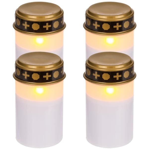 4-pakkaus - Hautavalot LED / Valo - Hautavalot 1200 tuntia 4-Pack