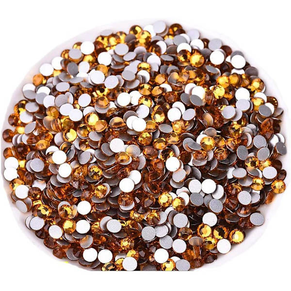 576 stk. limfiks flade bagsiden rhinestones glas diamanter ædelstene til neglekunst håndværk dekorationer tøj sko Topaz 576pcs