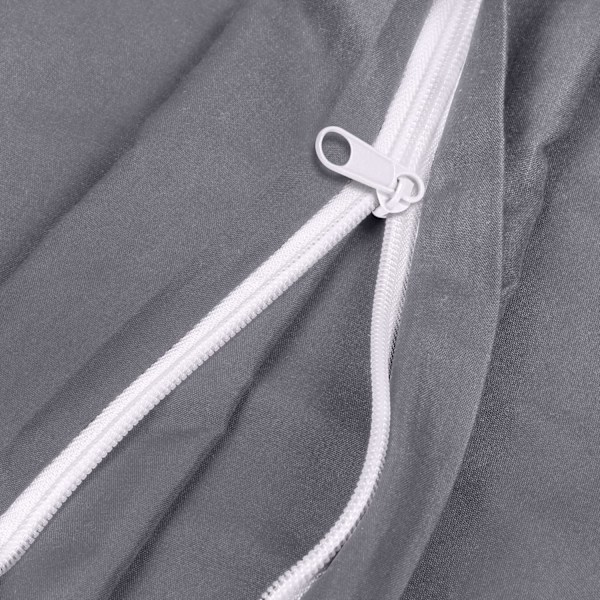 Sengesett Dynetrekk 220x240 cm med 2 Putesett 50x75 cm (Grå) - Sengesett 220 x 240 cm - Mykt Børstet Mikrofiber Dynetrekksett