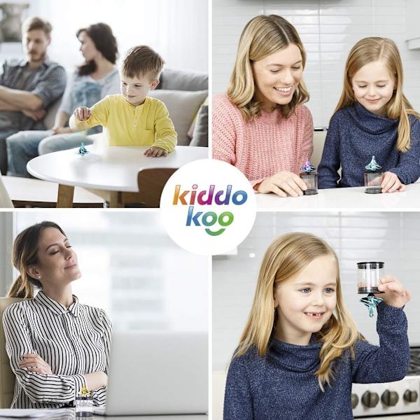 En stressavlastande leksak för hemmet eller kontoret. Snurra med vinden! Vår topp snurrar för evigt, tvåfärgad och färgglad