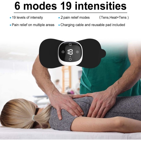 Trådløs TENS-maskine til smertelindring TENS-enhed Opvarmet genopladelig muskelstimulator EMS-massage
