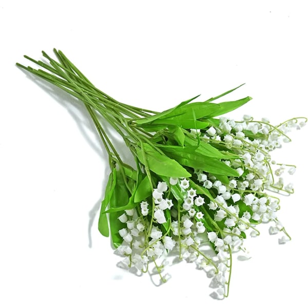 Konstgjorda blommor, plastliljekonvalj 10-pack bukett för hemträdgårdsdekoration