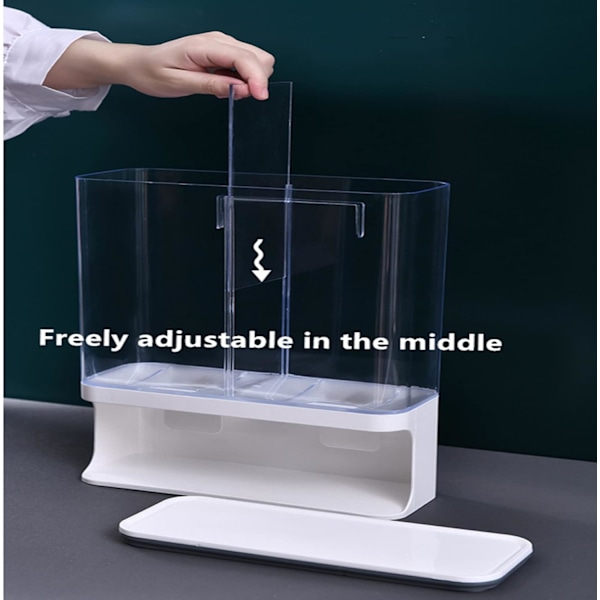 Torrfoderdispenser, plast transparent väggmonterad med ett förseglat lock, för spannmål, ris, godis, kaffebönor (3000 ml)