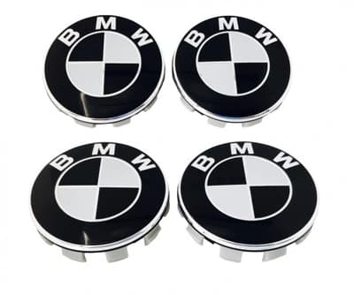BMW Centrumkåpor / Navkapslar Bilmärke - 4-pack 56 mm (Svartvit)