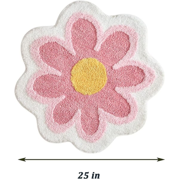 Blomsterområde teppematte søt blomster bad teppe myk mikrofiber rund blomst gulvmatte vannabsorpsjon