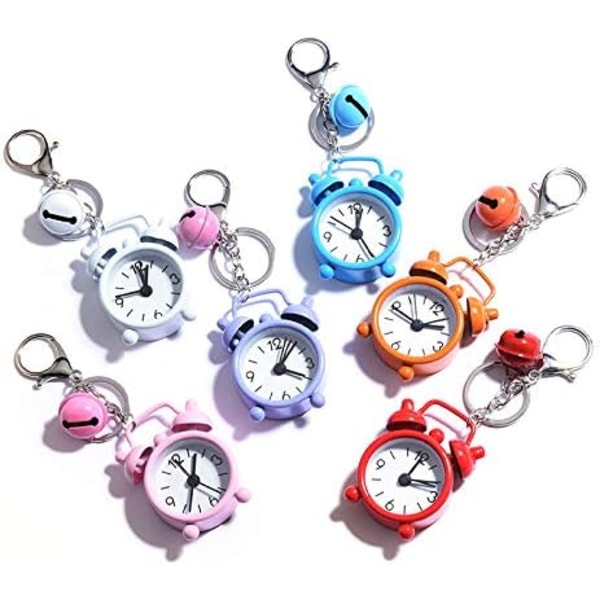 Söt klockdesign nyckelring söt nyhet ring barnleksak mini present ljud kvarts klocka